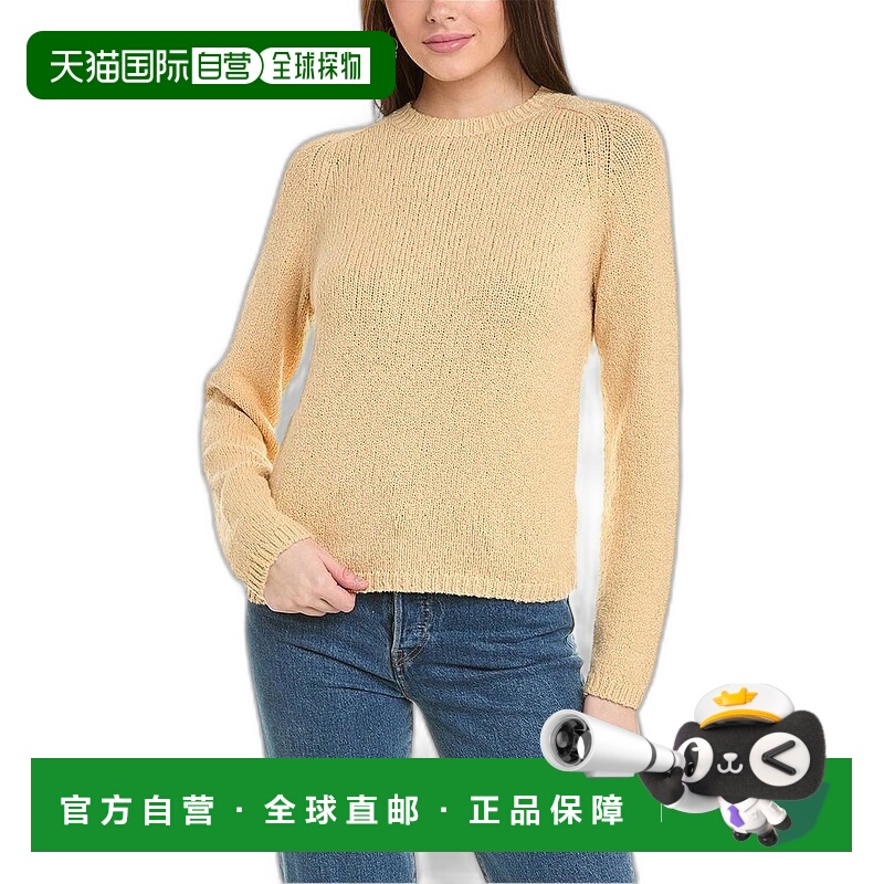 1h可退 【美国直邮】Vince 卵石纹圆领套头衫 女装毛衣 沙钱色 经