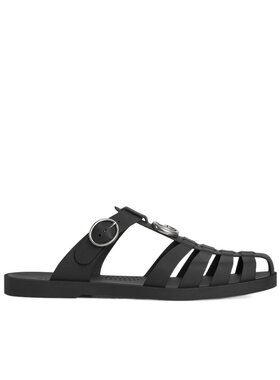 GUCCI 男士凉鞋 812582J87001000 AW2024 黑色 双G穆勒鞋