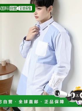 韩国直邮Engineered Garments 组合短领衬衫 白色棉牛津 长袖衬衫