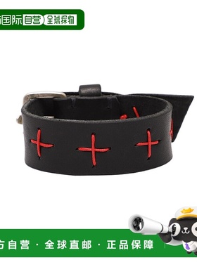 1h可退 日本直邮m.a+男士十字绣中腕皮革手环 AF8E1GR30配饰