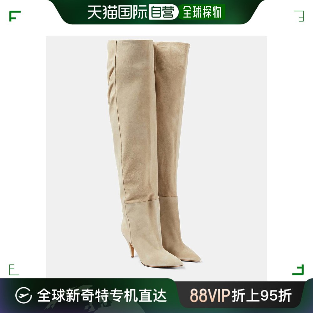 香港直邮潮奢 KHAITE女士 River绒面革及膝靴子 003622