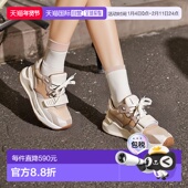 女款 欧洲直邮Burberry 博柏利皮革格纹徽标系带低帮运动休闲鞋