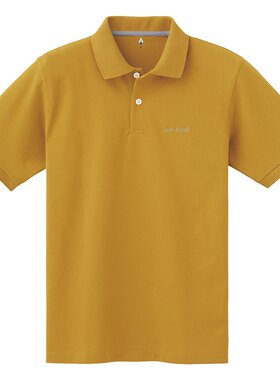 日潮跑腿Montbell蒙贝欧男士Polo衫黄色包芯纺休闲短袖2104691