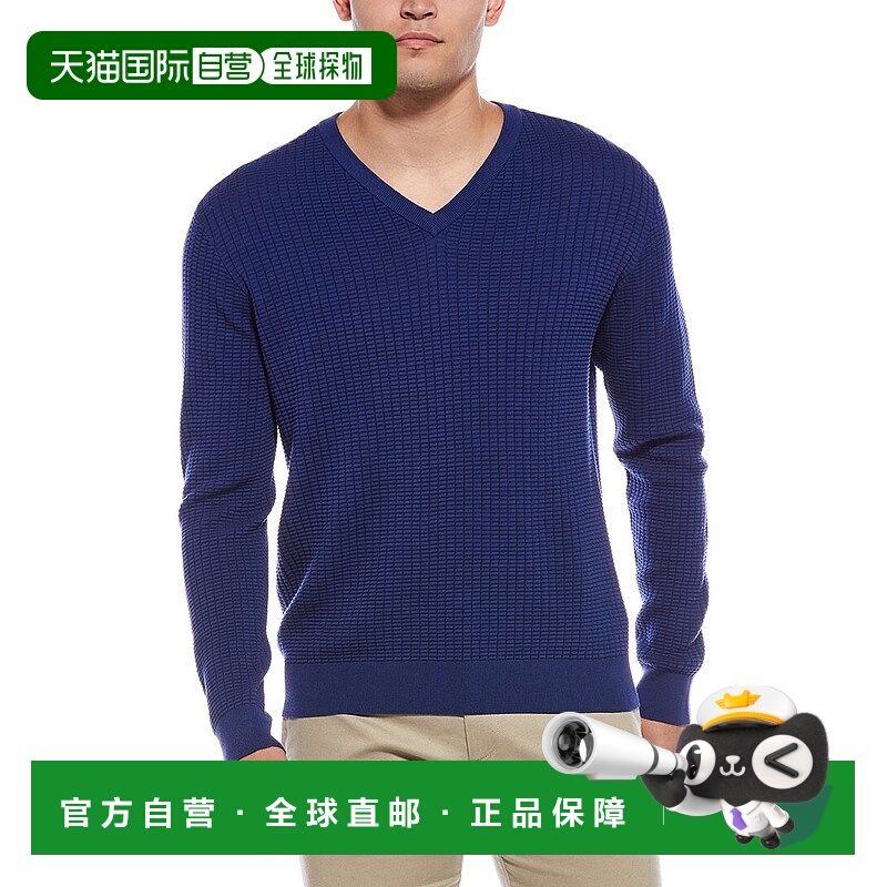 自营 robert graham罗伯特 格雷厄姆 塞尔比V领毛衣-蓝色 美国奥