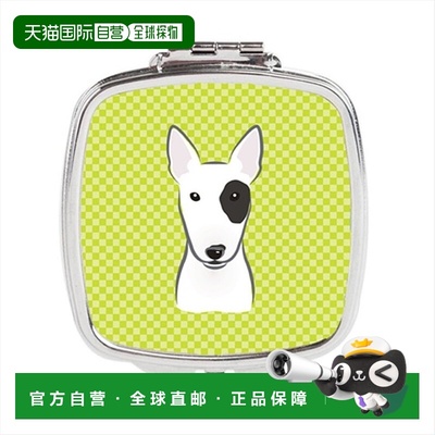 自营Carolines Treasures BB1271SCM 棋盘格石灰绿色斗牛梗正品