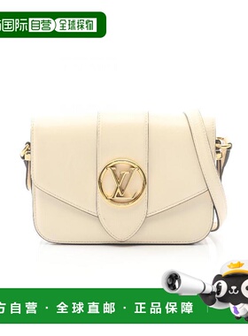 日本直邮中古LV路易威登女包B级9新Pont Neuf牛皮斜挎包浅褐色