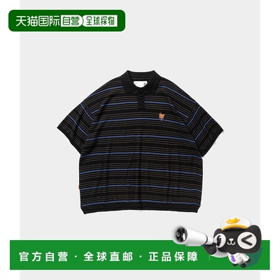 1h可退 日本直邮TIGHTBOOTH 男士条纹刺绣标志针织Polo衫  9086T