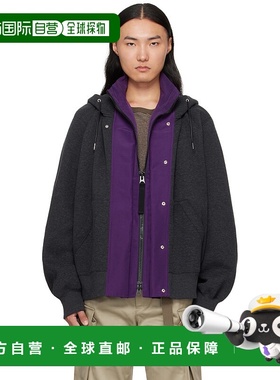 1h可退 香港直邮潮奢 Sacai 男士 灰色 & 紫色 Sponge Sweat & Gr