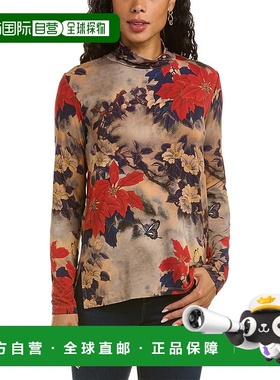 自营Johnny Was 深紫色红色小高领上衣 - 奥莱 直发美国女装棕色