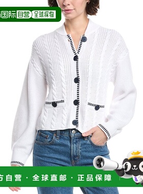 自营525 America Cable Knit Bomber Cardigan - white 美国奥莱