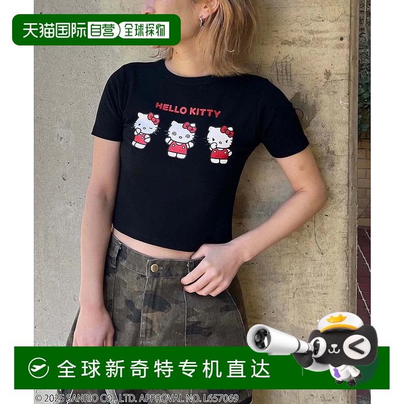 1h可退 日本直邮4GEEKs by SPIRALGIRL Hello Kitty三人印花短款T
