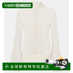 white白色 1h可退 透视棉质真丝上衣 香港直邮TOTÊME 舒适时 女士