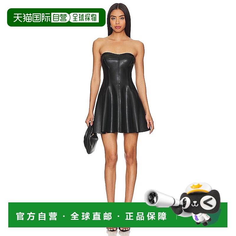 香港直邮NORMA KAMALI 诺玛 卡玛丽 女士 Grace 无肩带仿皮迷你连