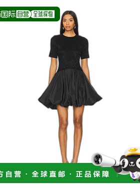 1h可退 香港直邮潮奢 Simkhai 女士 Kenz 短袖针织拼块皱褶迷你连