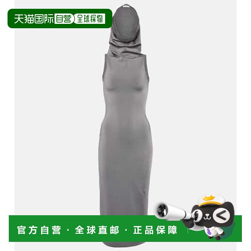 1h可退 香港直邮alaia 女士 连帽针织中长连衣裙 grey灰色 舒适时