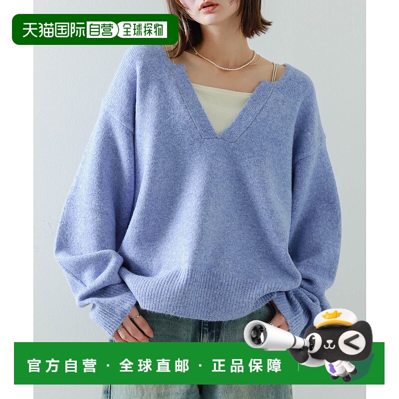 1h可退 日本直邮SENSE OF PLACE 女士春秋季宽松V领针织衫 AA4722