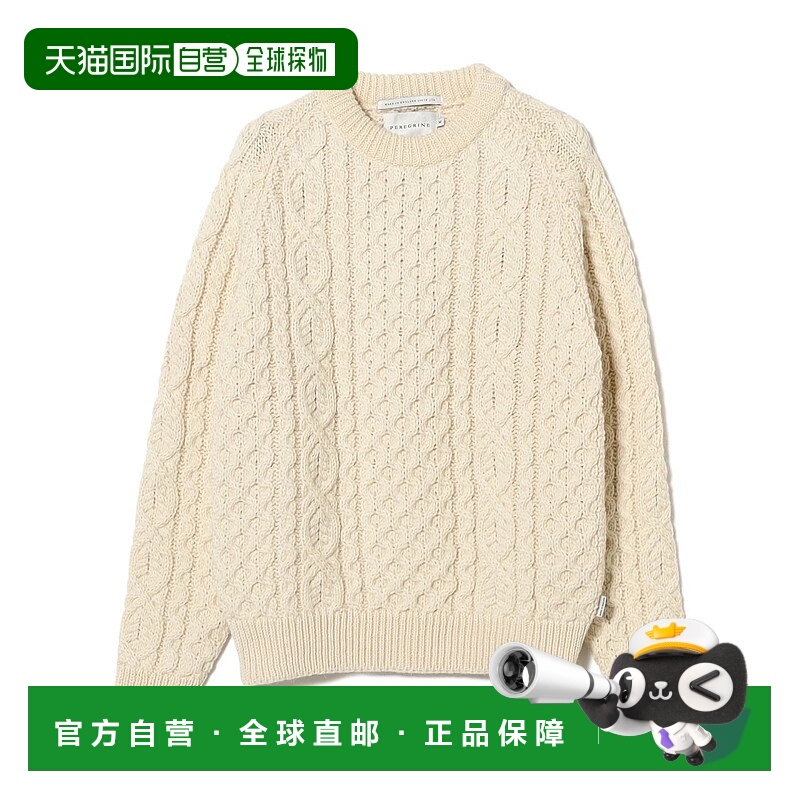 1h可退 日本直邮PEREGRINE 男装 全毛 阿兰绞花圆领毛衣 立体编织