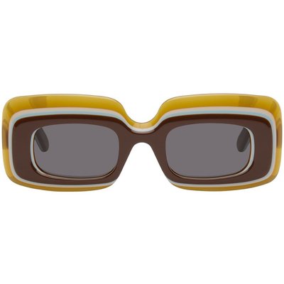LOEWE 罗意威 女士 棕色 Multilayer Rectangular 太阳镜