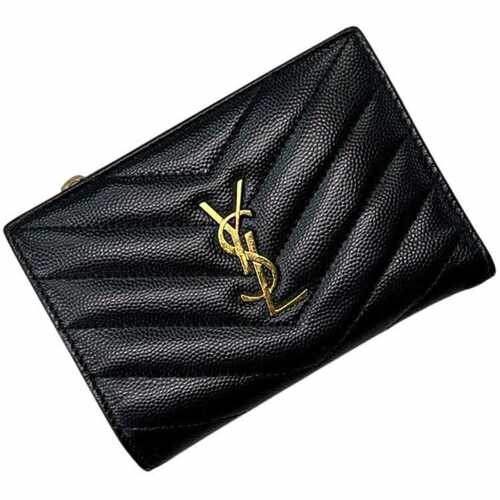自营Saint Laurent Leather Wallet (Bi-Fold) (Pre-Owned) - bla
