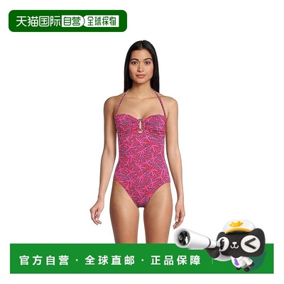 自营 Lilly Pulitzer Anneli连体泳衣女式粉红色海星外套BUU396-