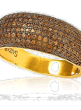 自营 Suzy Levian Bridal Gold over Sterling Silver Brown Cubi