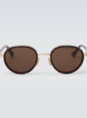 潮奢 Bottega Veneta 葆蝶家 男士 Forte Panthos 圆形太阳眼镜