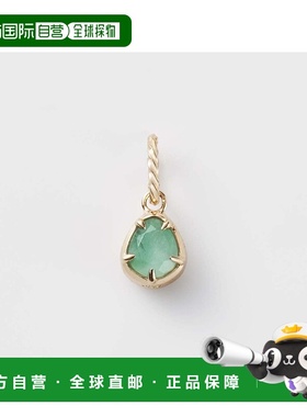 日本直邮日潮 agete 阿卡朵K10翡翠可翻转吊饰绿色 均码钻石