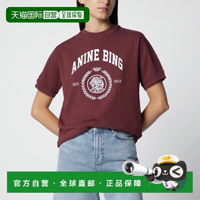 香港直邮Anine Bing 女士T恤 A0812695COBGN28 AW2026 酒红色