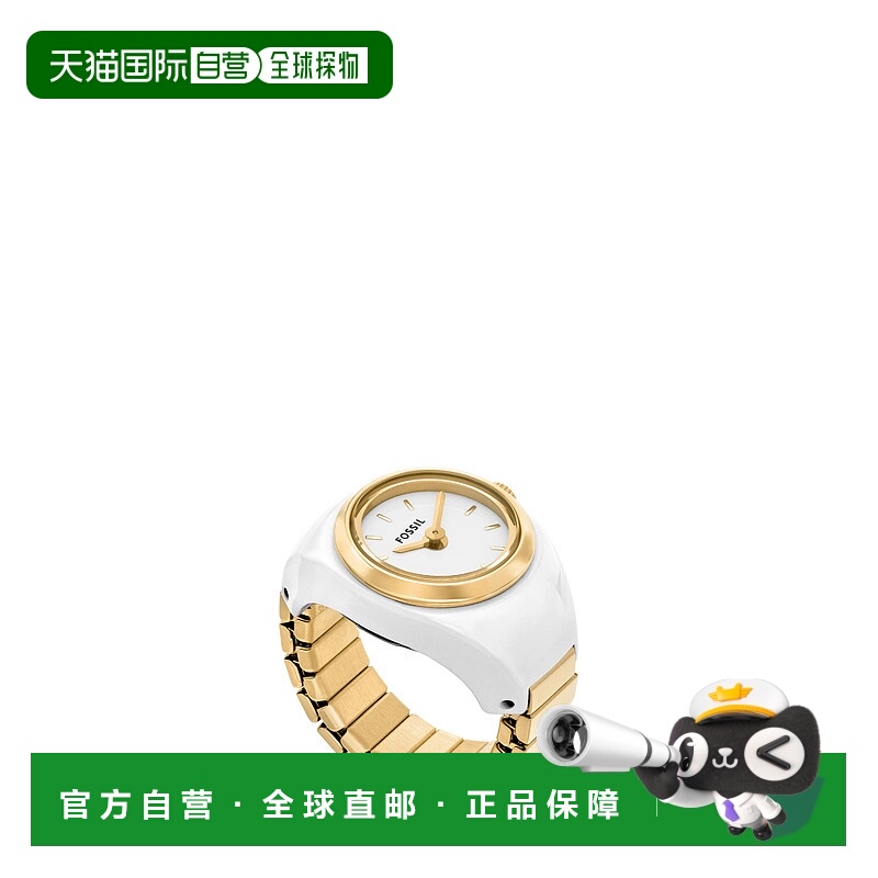 自营Fossil Women's Watch Ring Two-Hand Gold-Tone Stainless S