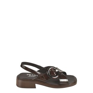 徽标印花露跟凉鞋 潮奢 女士 普拉达 1X962NF035P39 Prada