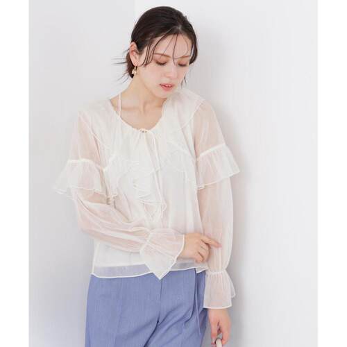 1h可退 日本直邮PROPORTION BODY DRESSING女装雪纺荷叶边衬衫 12