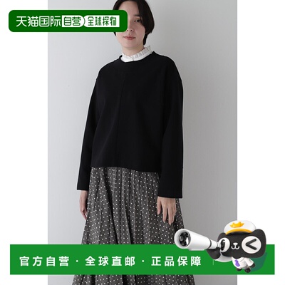 1h可退 日本直邮HUMAN WOMAN 女士针织撞色拼接圆领长袖上衣 0774