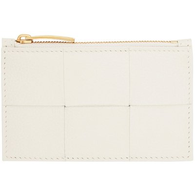 潮奢 Bottega Veneta 葆蝶家 女士 白色拉链卡包 681010VCP13