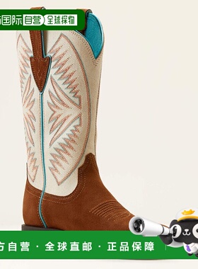 自营 Ariat Round Up Ruidoso 10051063女式棕色西部靴子GBNC1296