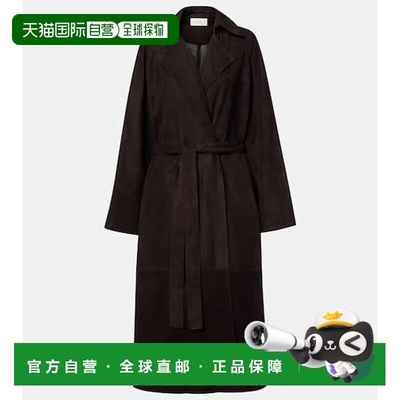 香港直邮The Row 女士 Solana 绒面革裹式大衣 brown棕色 舒适时