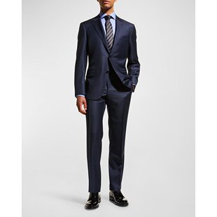 美国直邮Canali|男士纯色羊毛两件套西装