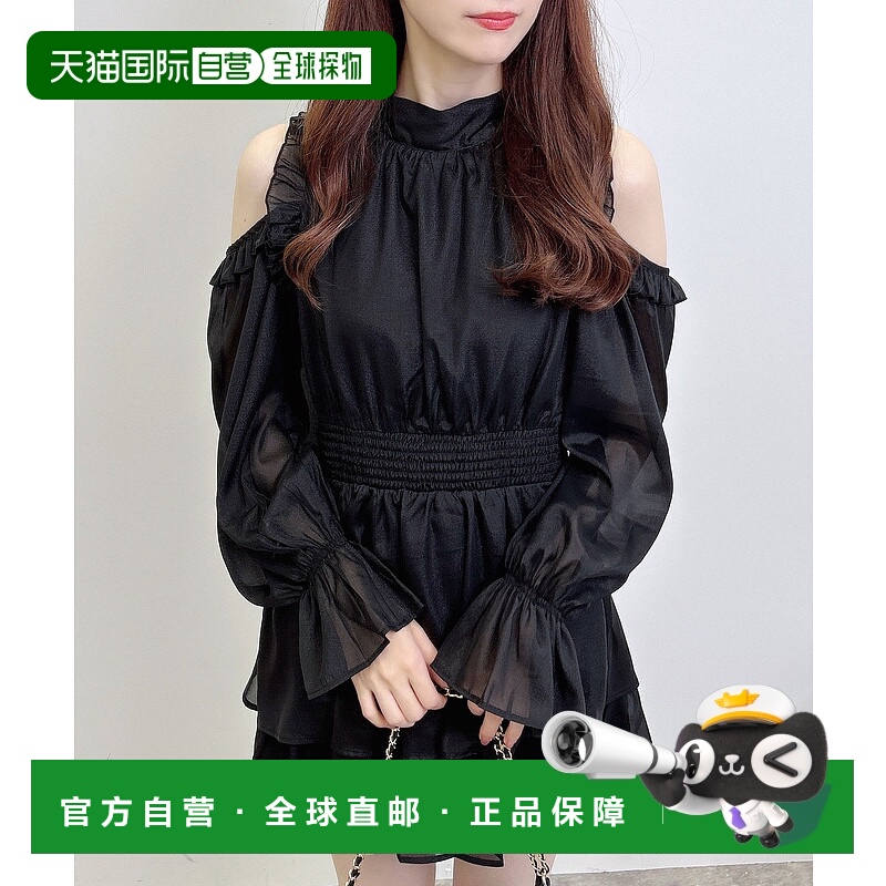 1h可退 日本直邮INGNI 女装 2WAY设计荷叶袖迷你连衣裙 蝴蝶结肩