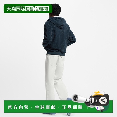 自营1h可退 欧洲直邮LV路易威登 Footprint系列男士蓝色小牛皮log