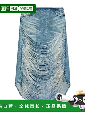 香港直邮DIESEL 女士牛仔裤 A181460CMBM01 SS2025 蓝色 牛仔半身