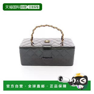 日本直邮中古Chanel香奈儿女包B级9新vanity bag化妆包漆皮手提包