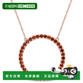 max1 克拉 自营 石榴石空心圆形吊坠配链 TGW mimi 10k 玫