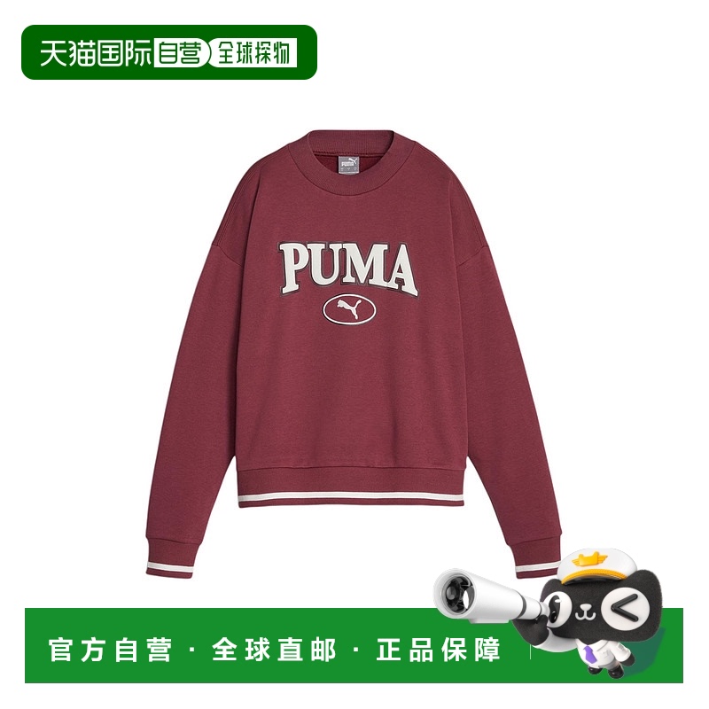 日本直邮PUMA 印花圆领休闲套头运动卫衣 女款 暗碧玉彪马