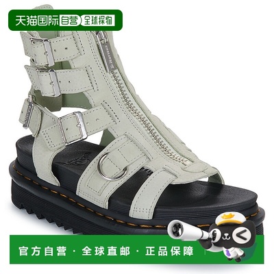 欧洲直邮Dr. Martens 女士 Olson Smoked Mint Tumbled Nubuck 凉