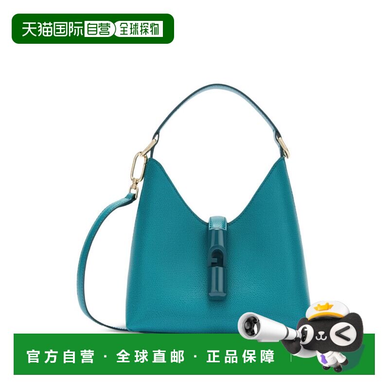 香港直邮FURLA 芙拉 女士 蓝色皮革圆柱形金属配件包包 WE00876AR
