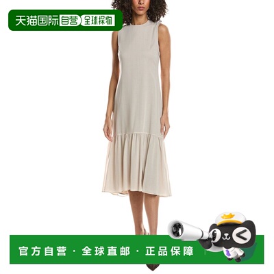 自营Theory Tie Neck Dress - tan 美国奥莱直发