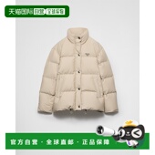 自营欧洲直邮Prada普拉达 女士沙漠米色棉金属三角标识羽绒服