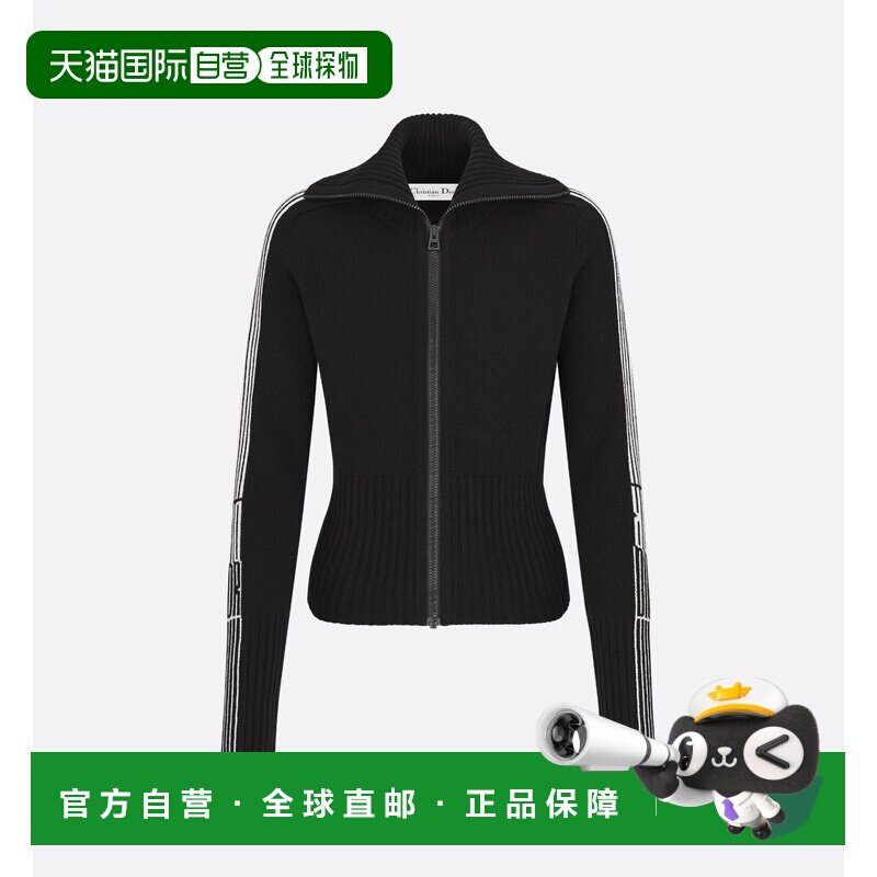 1h可退 香港直邮DIOR 迪奥 女士 黑色羊毛羊绒毛线衫 544G60A1288