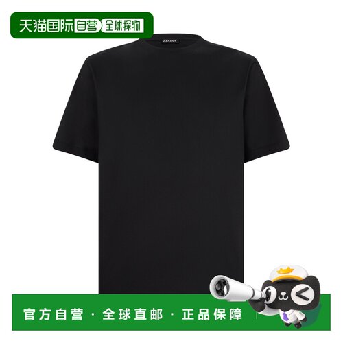 香港直邮Z ZEGNA 男士T恤 H771UH335A3001 SS2026 黑色 短袖T恤
