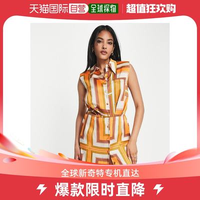 香港直邮潮奢 river island 女士“River Island” 迷你橙色衬衫