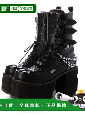 日本直邮YOSUKE 直營SHOP限定厚底系带靴 [YO729BW18498] 黑色